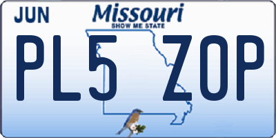 MO license plate PL5Z0P