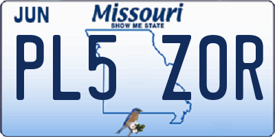 MO license plate PL5Z0R