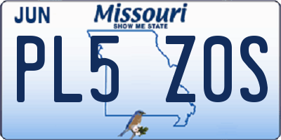 MO license plate PL5Z0S