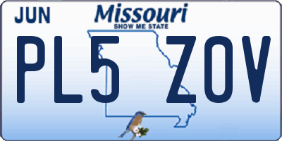 MO license plate PL5Z0V