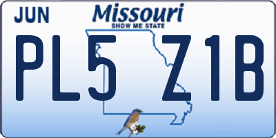 MO license plate PL5Z1B