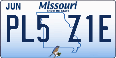 MO license plate PL5Z1E