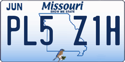 MO license plate PL5Z1H