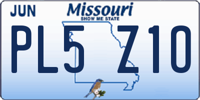 MO license plate PL5Z1O