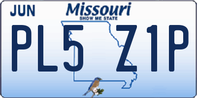 MO license plate PL5Z1P