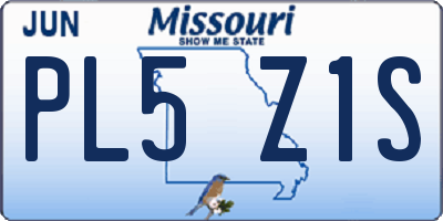MO license plate PL5Z1S
