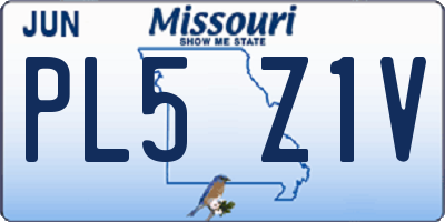 MO license plate PL5Z1V