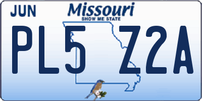MO license plate PL5Z2A