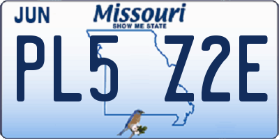 MO license plate PL5Z2E