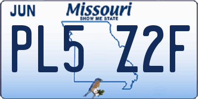 MO license plate PL5Z2F