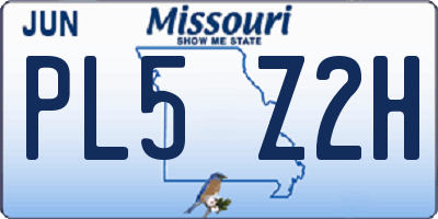 MO license plate PL5Z2H