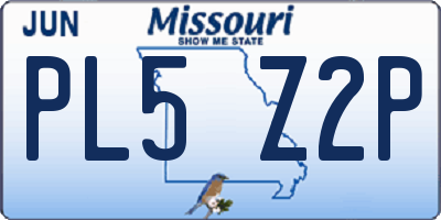 MO license plate PL5Z2P