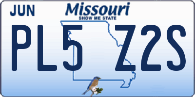MO license plate PL5Z2S