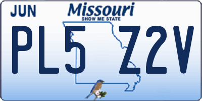MO license plate PL5Z2V