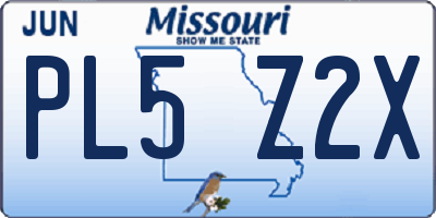 MO license plate PL5Z2X