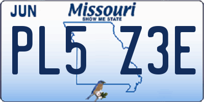MO license plate PL5Z3E