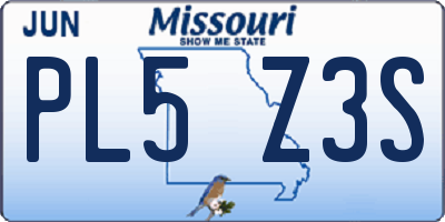 MO license plate PL5Z3S
