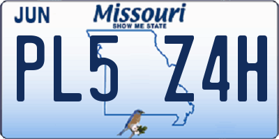 MO license plate PL5Z4H