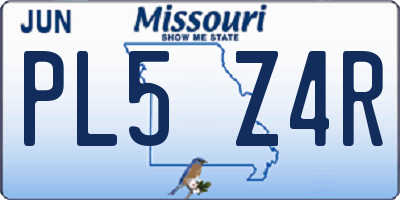MO license plate PL5Z4R