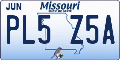 MO license plate PL5Z5A