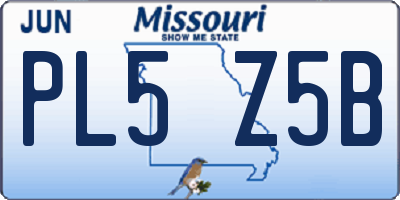 MO license plate PL5Z5B