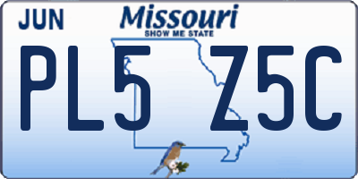 MO license plate PL5Z5C