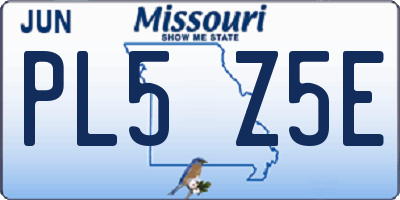 MO license plate PL5Z5E