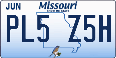 MO license plate PL5Z5H