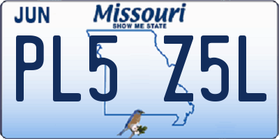 MO license plate PL5Z5L