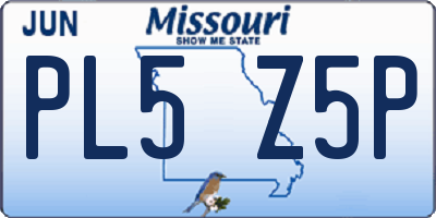 MO license plate PL5Z5P