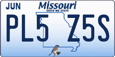 MO license plate PL5Z5S