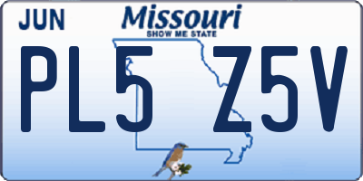 MO license plate PL5Z5V