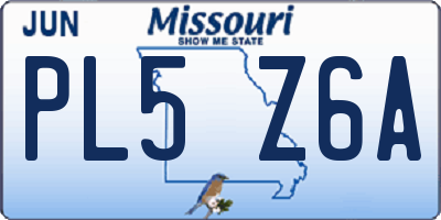 MO license plate PL5Z6A