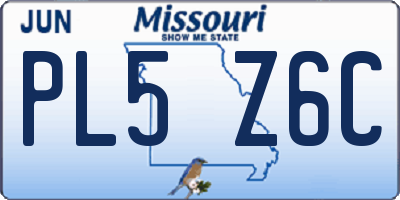MO license plate PL5Z6C