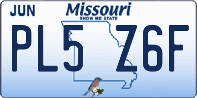 MO license plate PL5Z6F