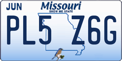 MO license plate PL5Z6G