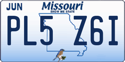 MO license plate PL5Z6I