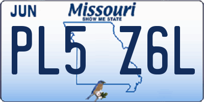 MO license plate PL5Z6L