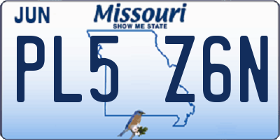 MO license plate PL5Z6N