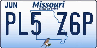 MO license plate PL5Z6P
