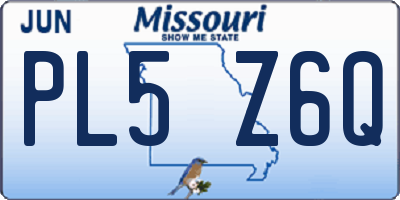 MO license plate PL5Z6Q