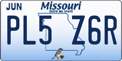 MO license plate PL5Z6R