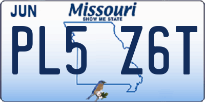 MO license plate PL5Z6T