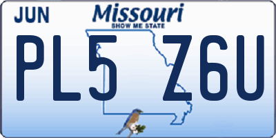 MO license plate PL5Z6U