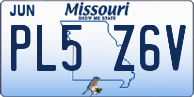 MO license plate PL5Z6V