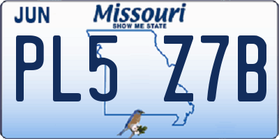 MO license plate PL5Z7B