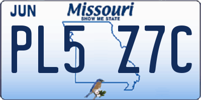 MO license plate PL5Z7C