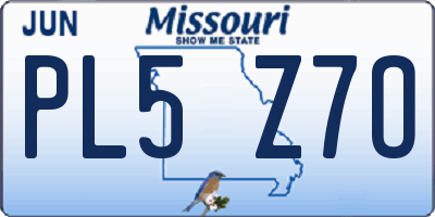MO license plate PL5Z7O