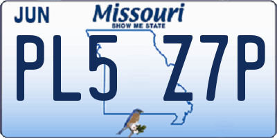 MO license plate PL5Z7P