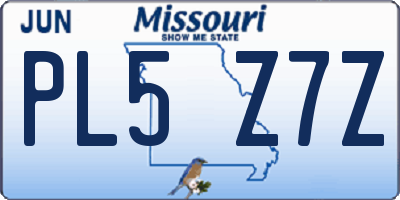 MO license plate PL5Z7Z